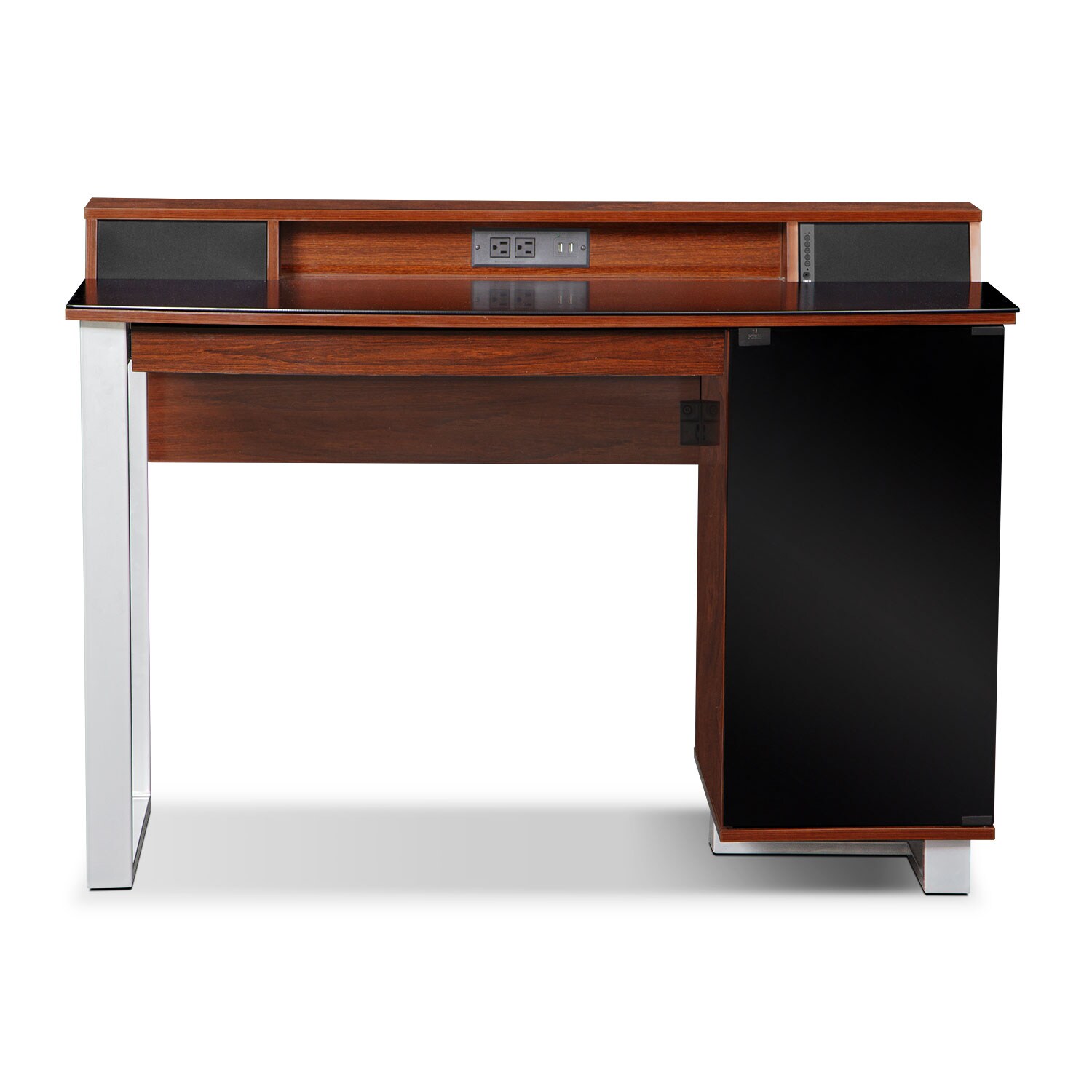 Pacer Home Office Desk with Sound Cherry Value City Furniture