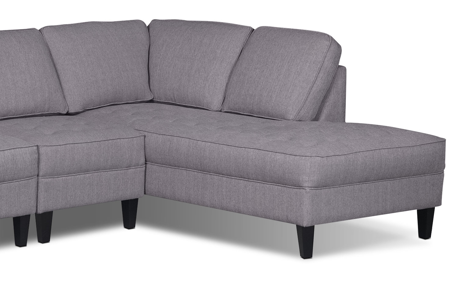 Paris 3Piece LinenLook Fabric RightFacing Sectional Stone The Brick