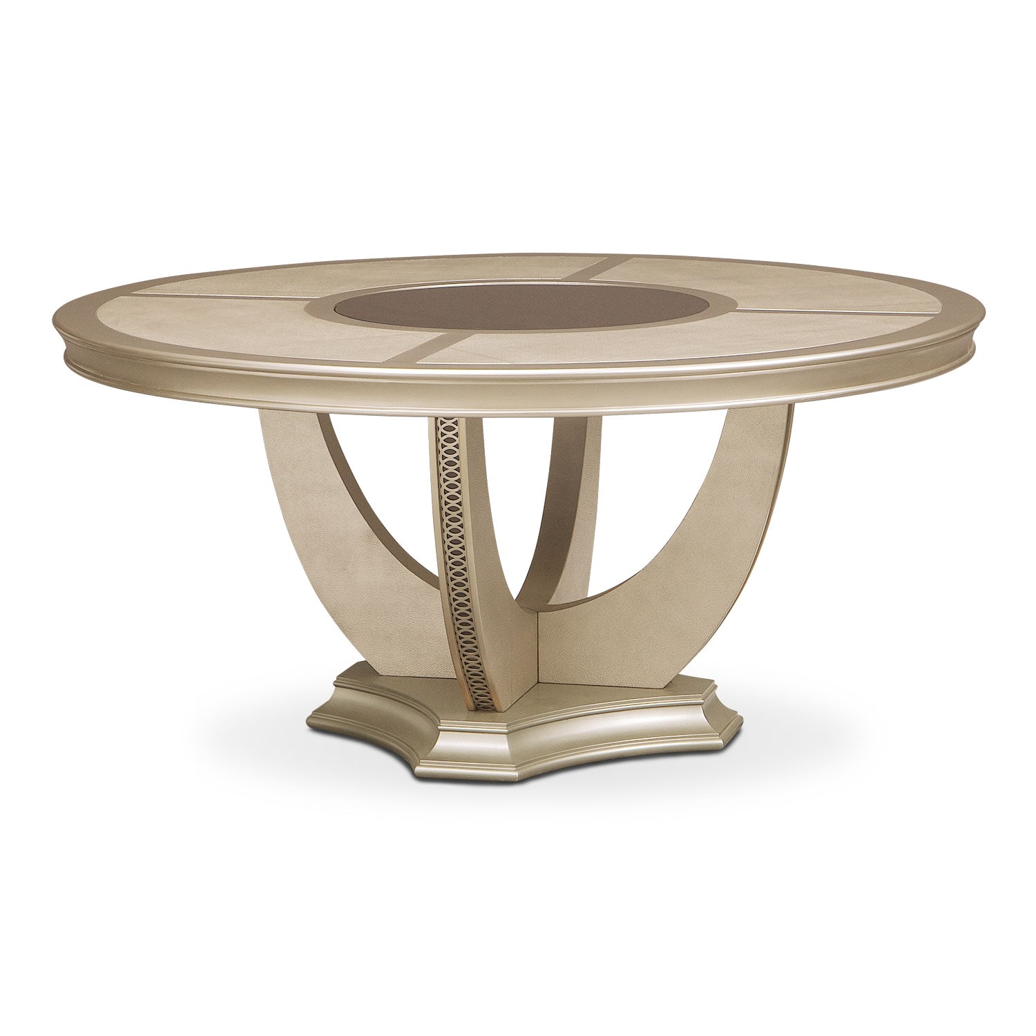 Allegro Round Dining Table Platinum American Signature Furniture