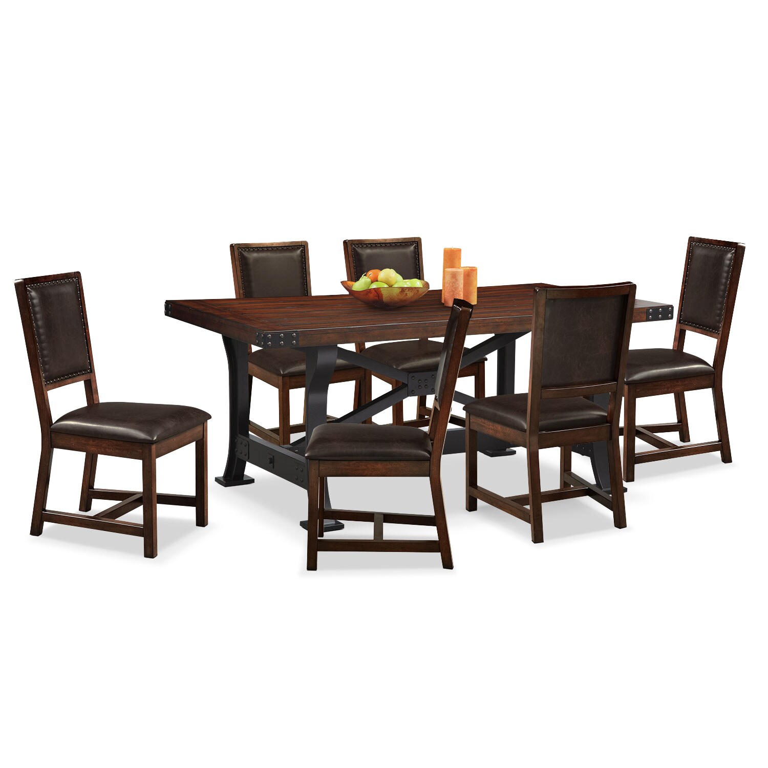 Newcastle Table and 6 Chairs Mahogany American Signature Furniture