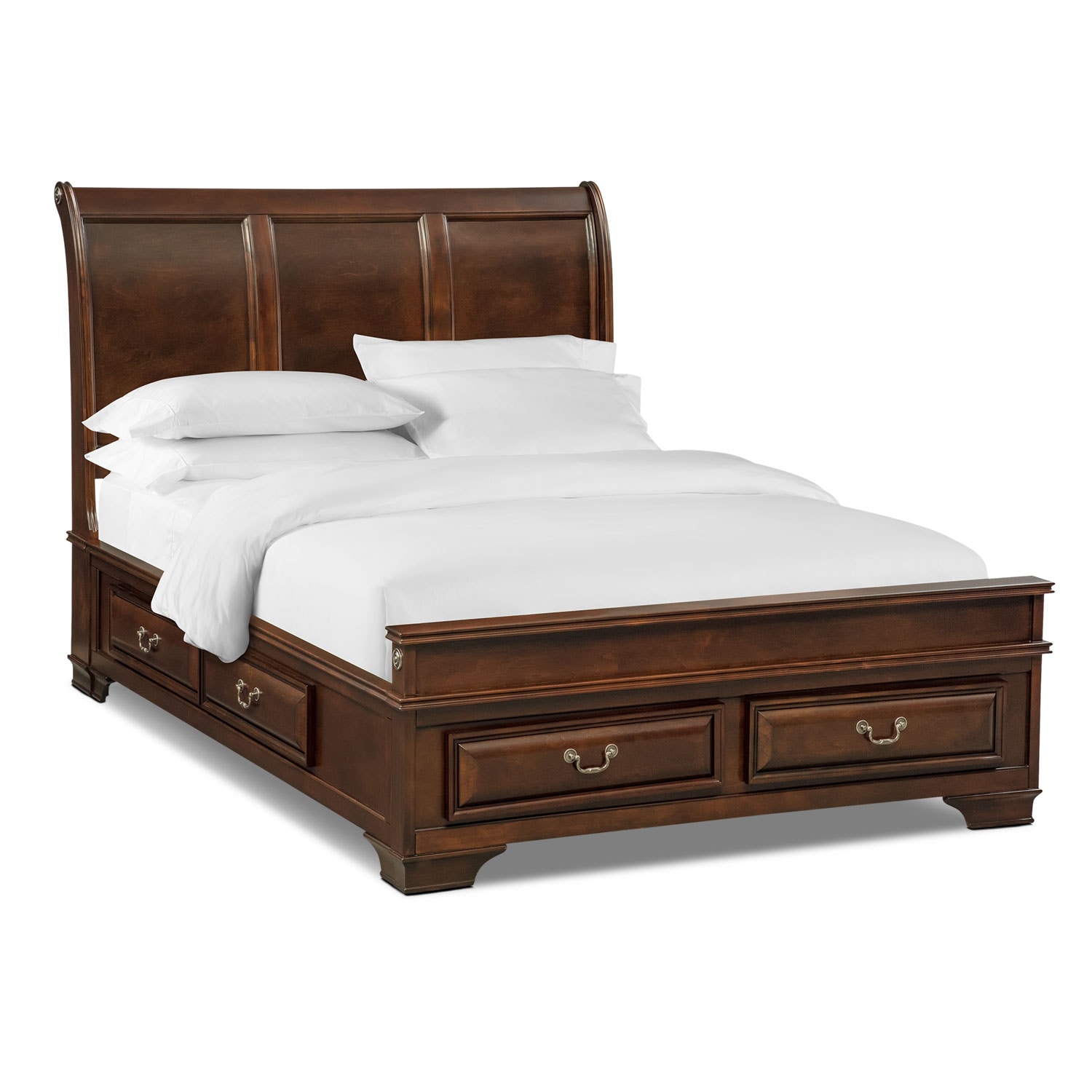 Sanibelle King Storage Bed - Mahogany | Value City Furniture