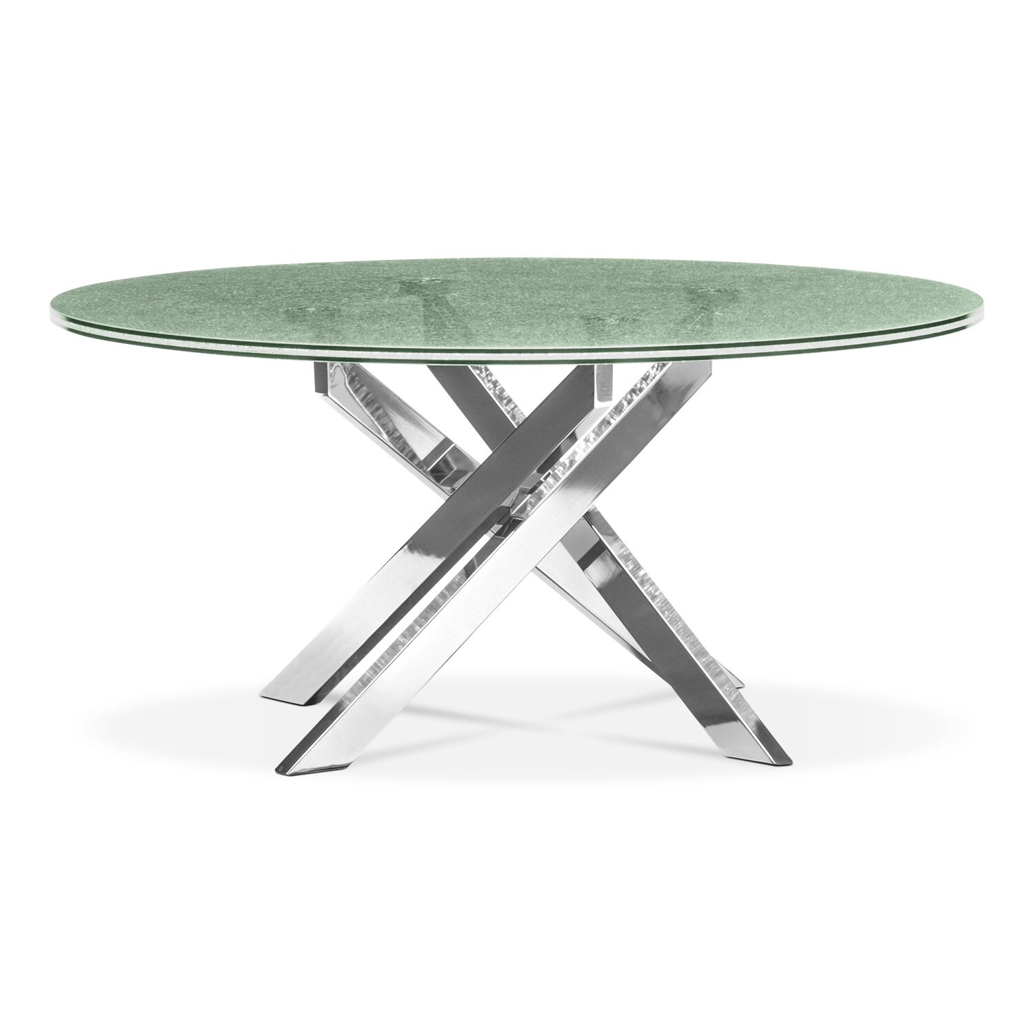 Celestial Cocktail Table Glass and Chrome American Signature Furniture