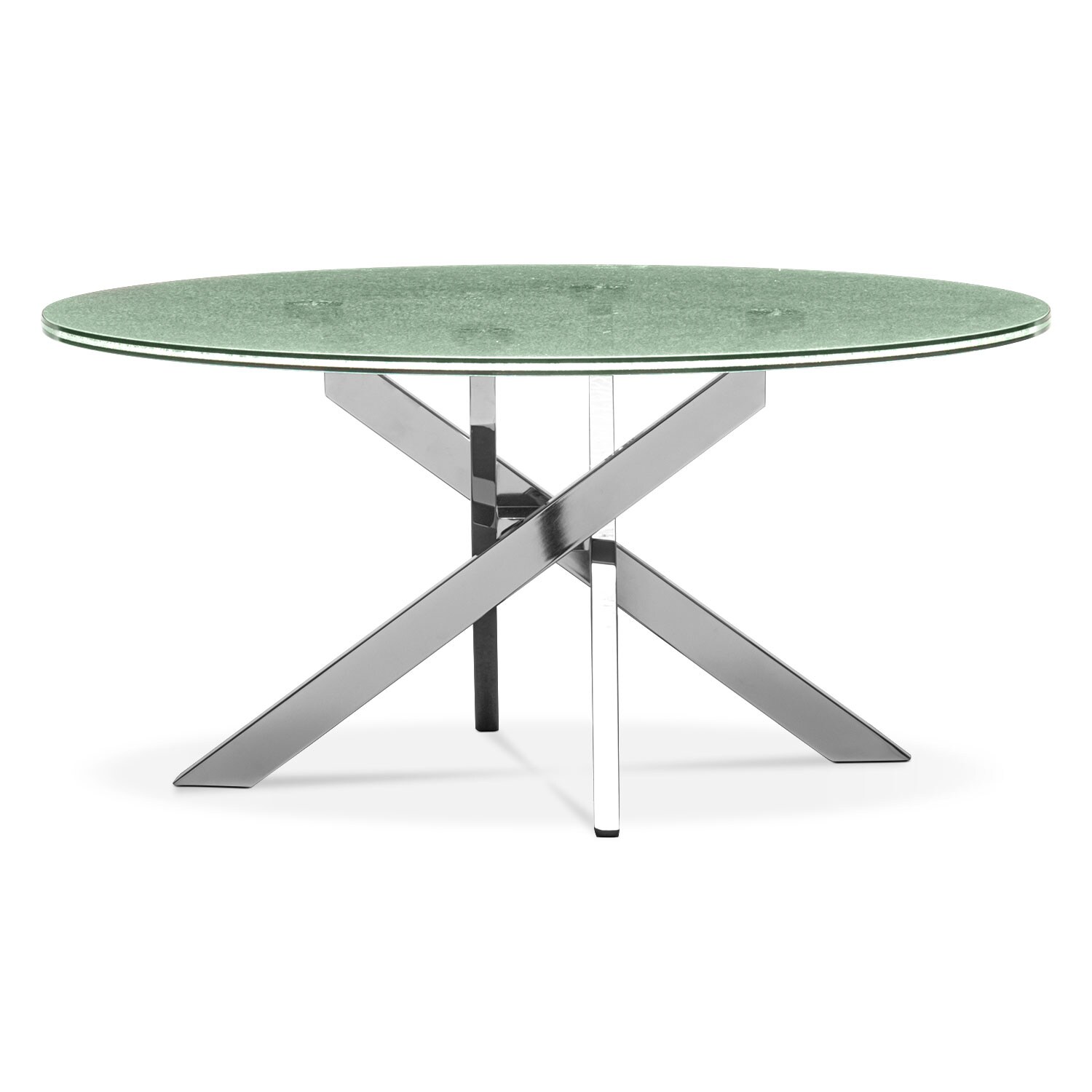 Celestial Cocktail Table Glass and Chrome American Signature Furniture