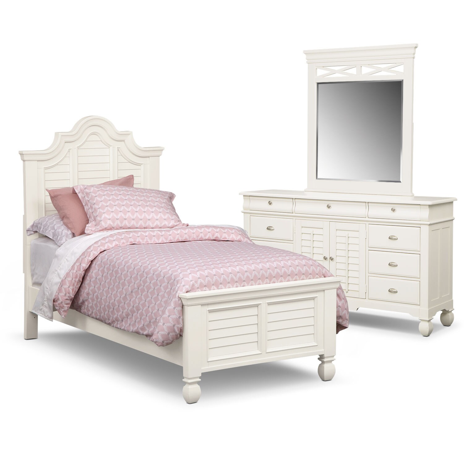Plantation Cove 5-Piece Full Bedroom Set - White ...