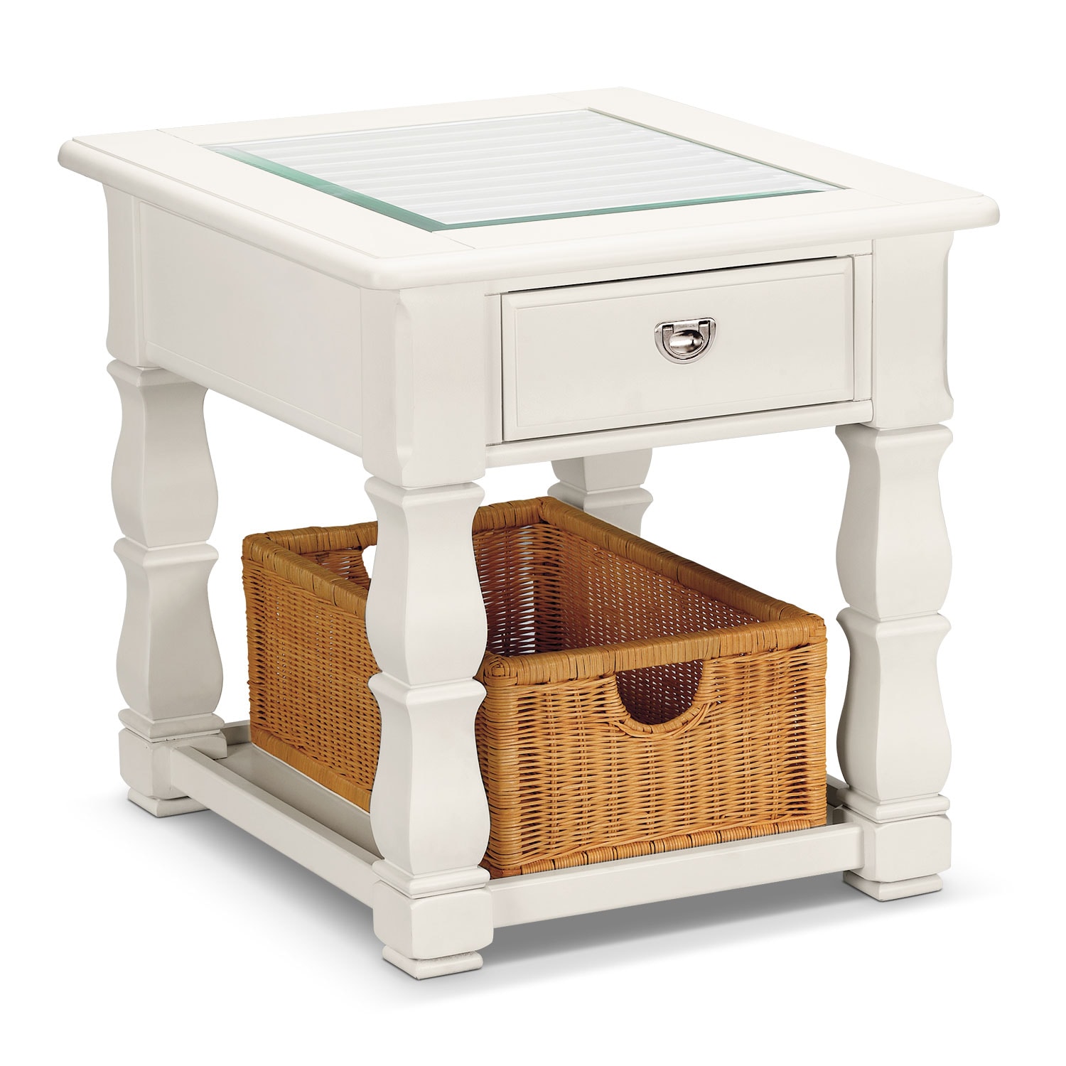 Plantation Cove End Table - White | American Signature Furniture