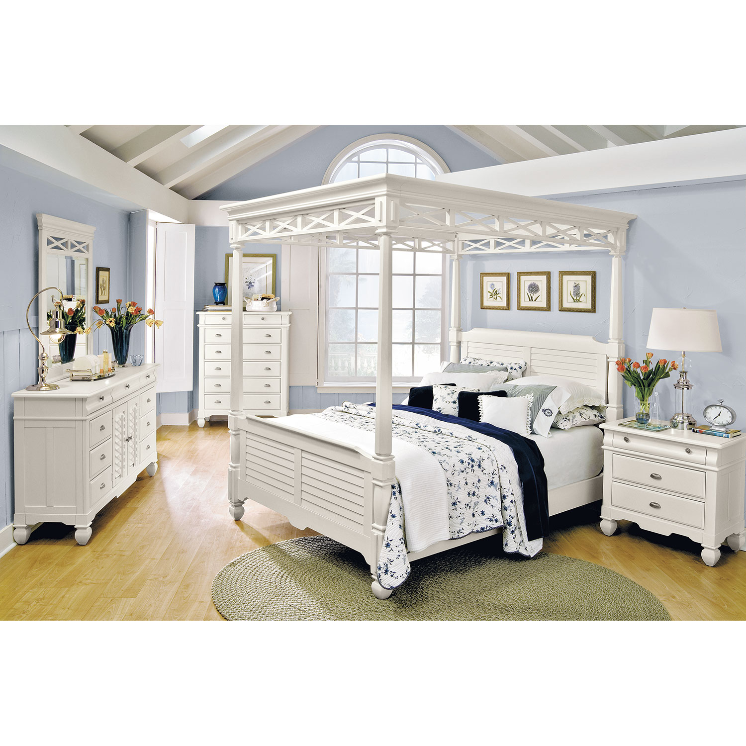 2000 fleetwood prowler 27x Plantation Cove White Canopy Queen Bed | Value City Furniture