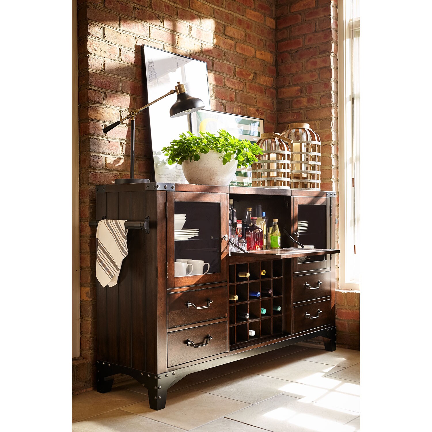 Newcastle Sideboard Mahogany Value City Furniture