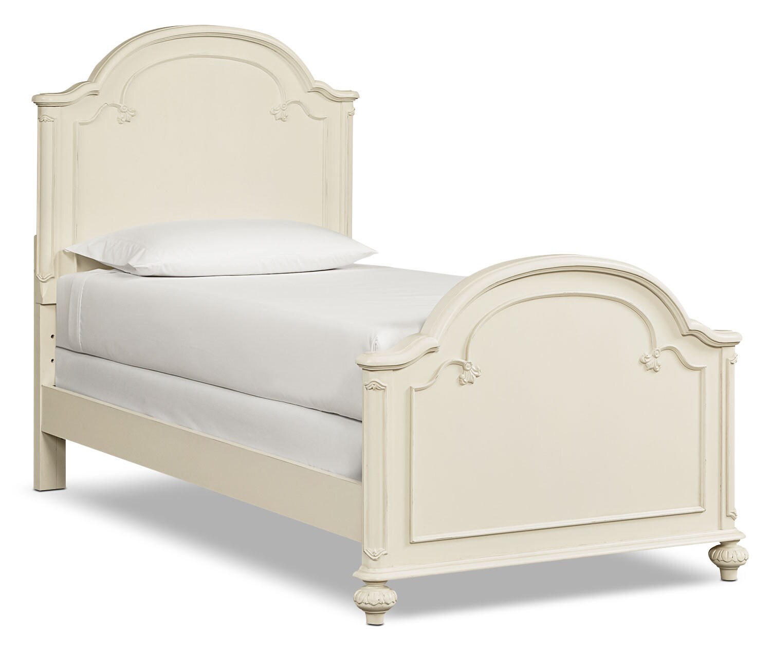Amber Twin Canopy Bed Antique White Leon's