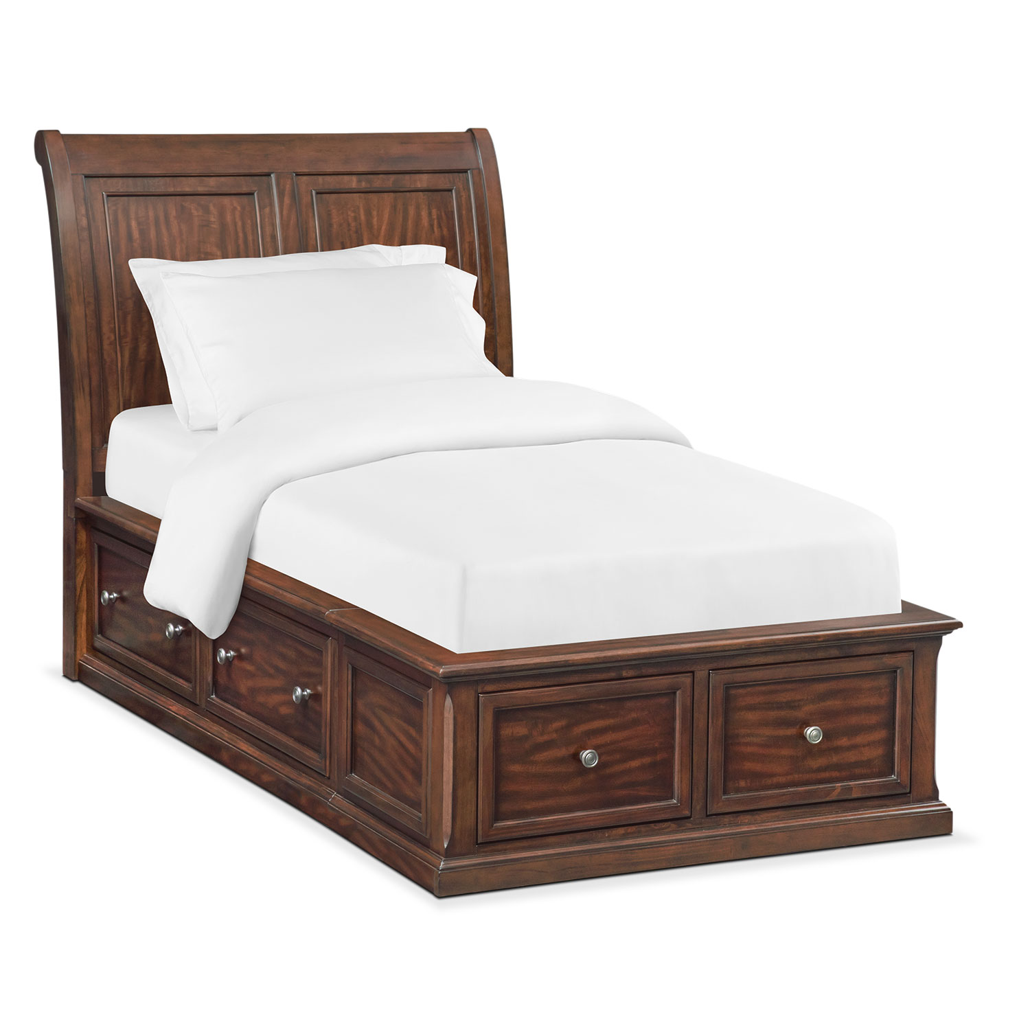 Hanover Youth Twin Sleigh Bed with Storage Cherry American