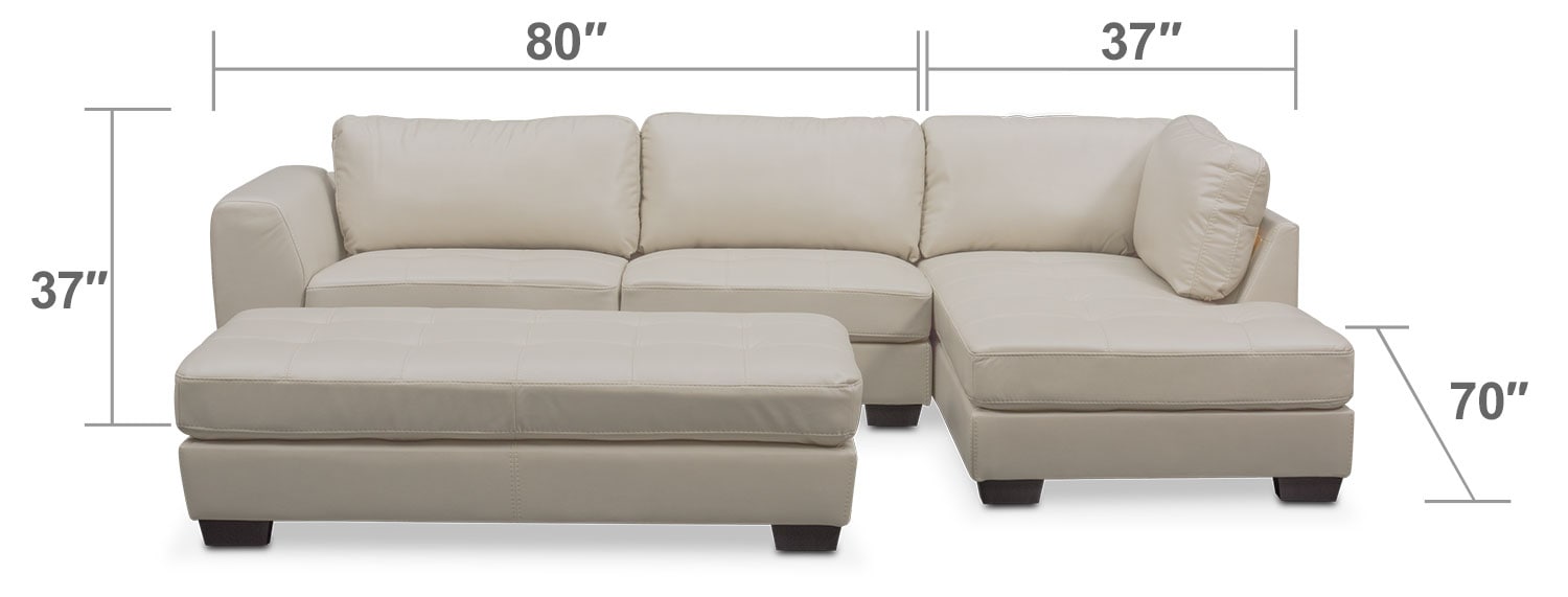 Santana 2Piece Sectional with RightFacing Chaise and Cocktail Ottoman