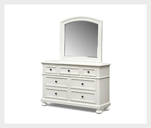 Hanover youth dresser and mirror - white