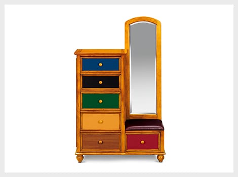 Colorworks pine tall chest & mirror