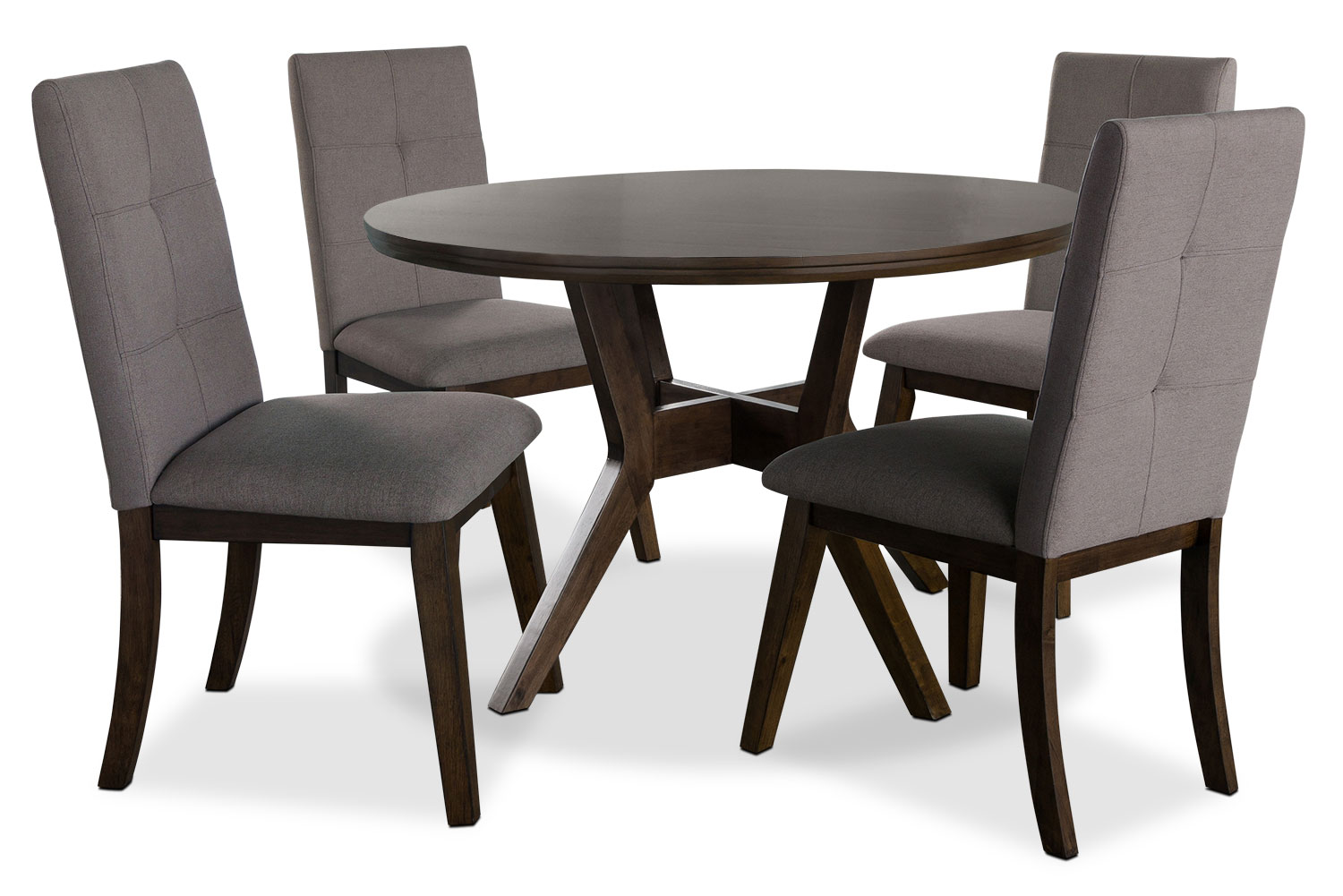 Chelsea 5-Piece Round Dining Table Package with Brown ...