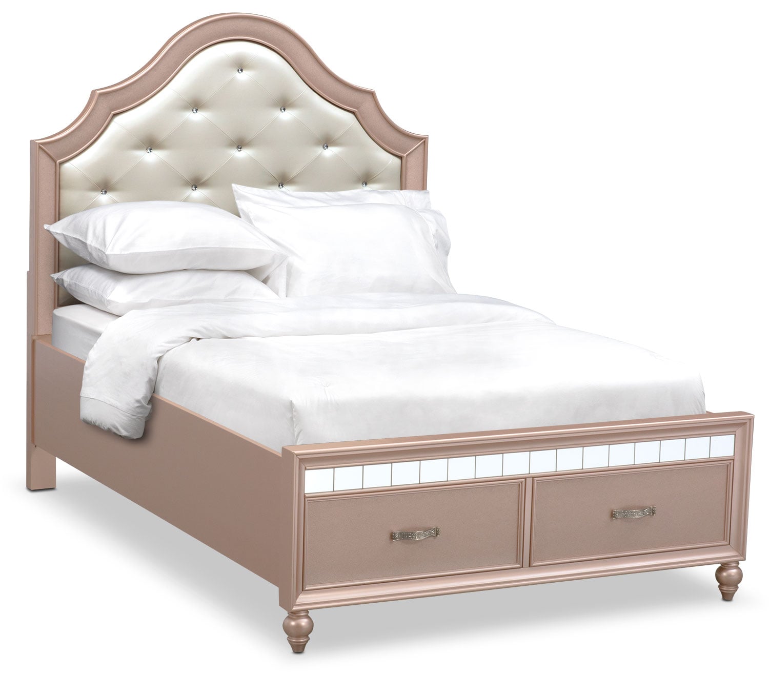 Serena Youth 6-Piece Full Storage Bedroom Set - Rose ...