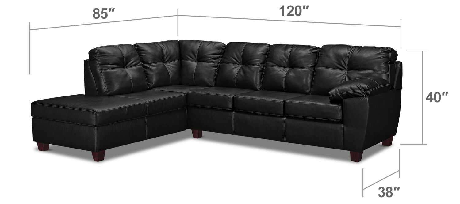 Rialto 2Piece Sectional with LeftFacing Chaise Onyx Value City