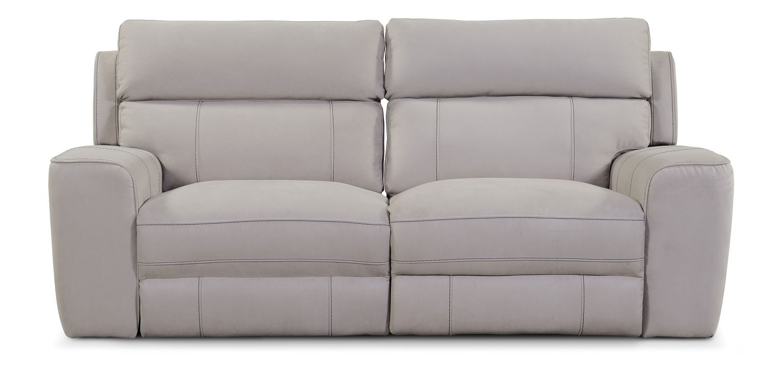 Newport 2Piece Power Reclining Sofa Light Gray American Signature