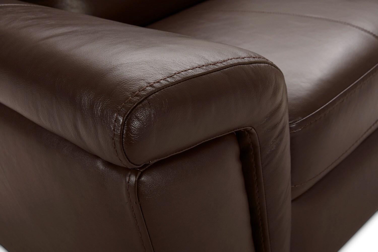 Seth Genuine Leather Sofa Mahogany The Brick