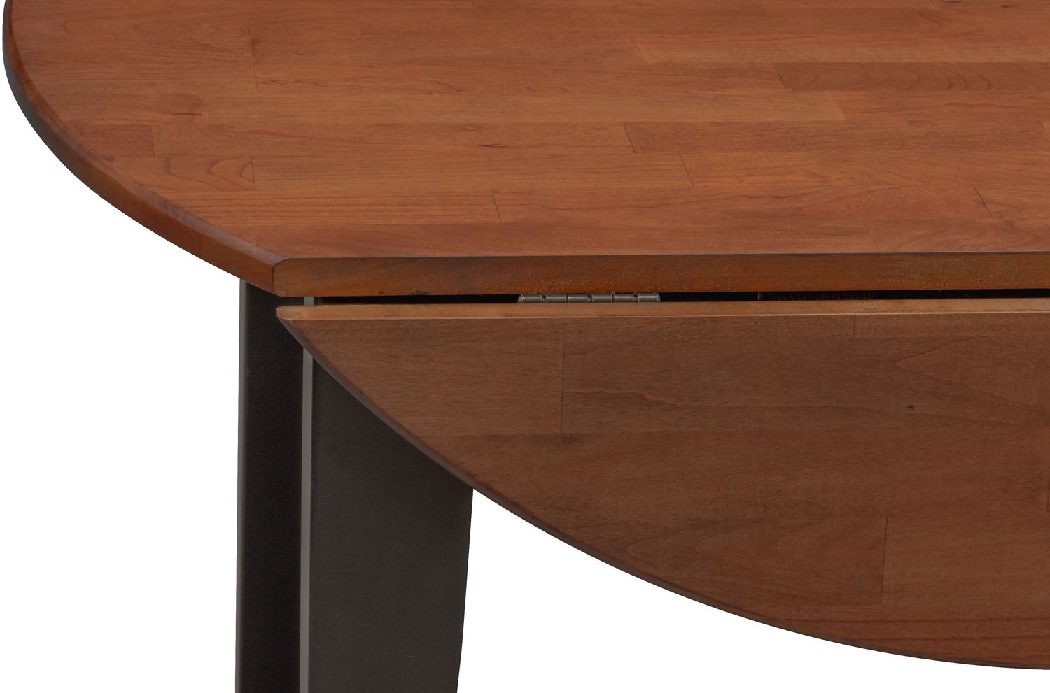 Nantucket DropLeaf Table and 2 SlatBack Chairs Black and Cherry