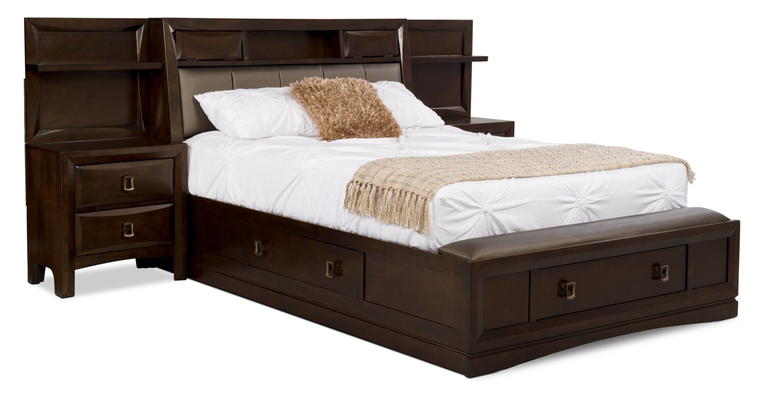 Bella King Pier Bookcase Storage Bed | The Brick