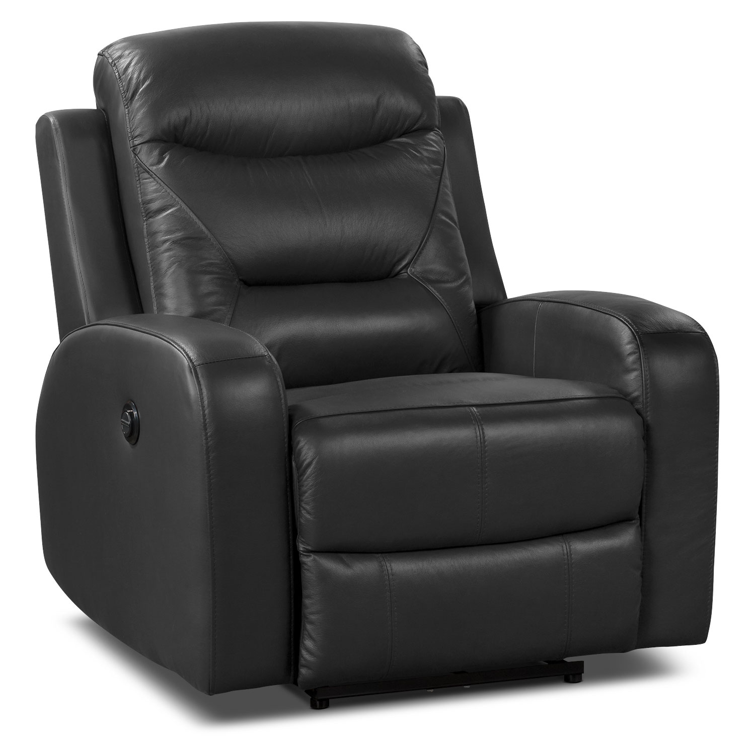 River Genuine Leather Power Reclining Loveseat Black The Brick