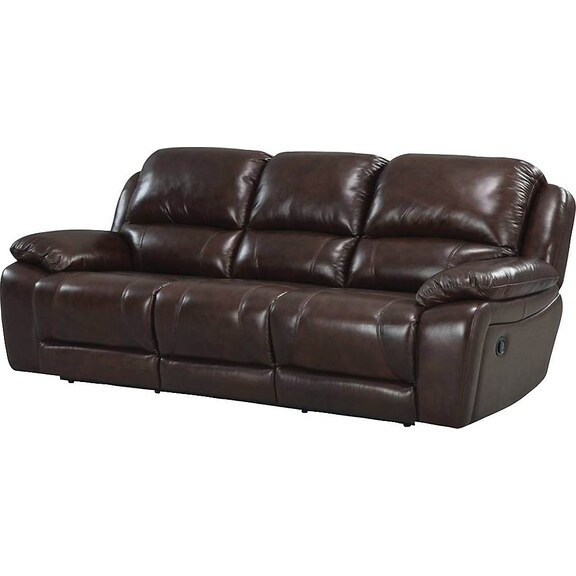 Living Room Furniture - Marco Genuine Leather Power Reclining Sofa ...