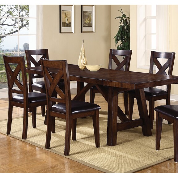 Adara 7 Piece Dining Package with Cross-Back Chairs | The Brick