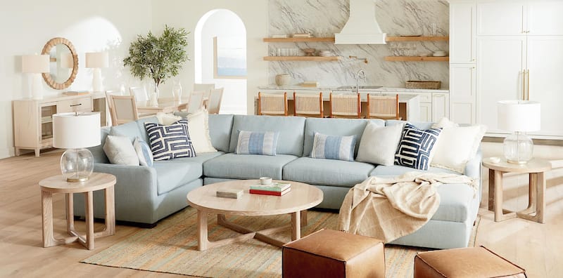 Custom sectional sofa in a beautifully finished living room