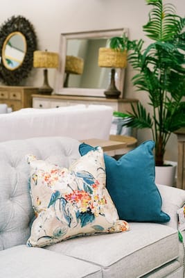 Artisan pillow selection for custom furniture