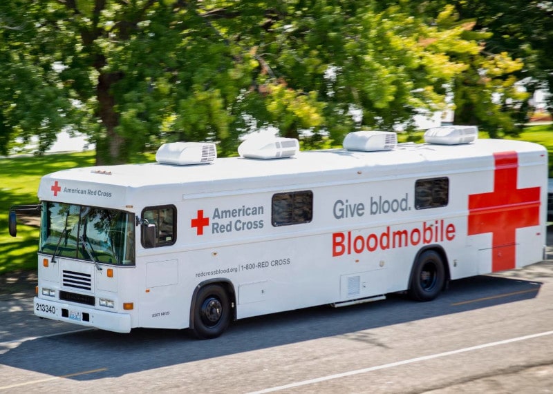 red cross bus